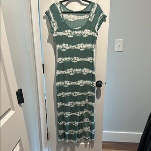 Green and White Striped Dress